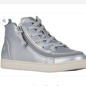 Silver Grey Metallic BILLY Sneaker Lace Mid Tops